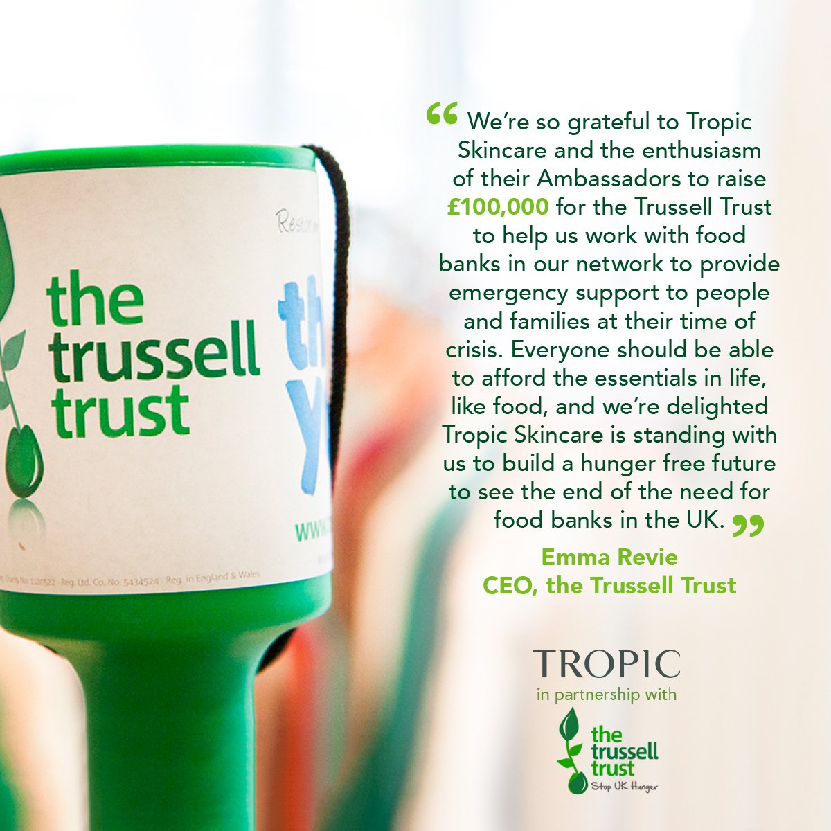 In Tropic We (Trussell) Trust – 100k Raised! – Tropic Skincare