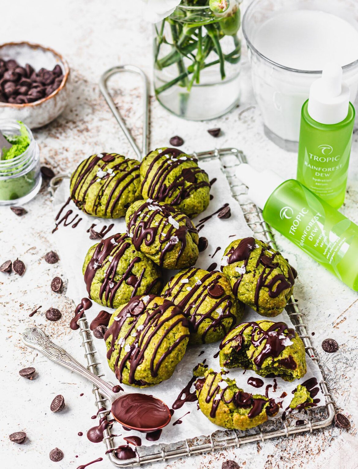 Matcha Chocolate Chip Cookies – Tropic Skincare Matcha Chocolate Chip Cookies – Tropic Skincare